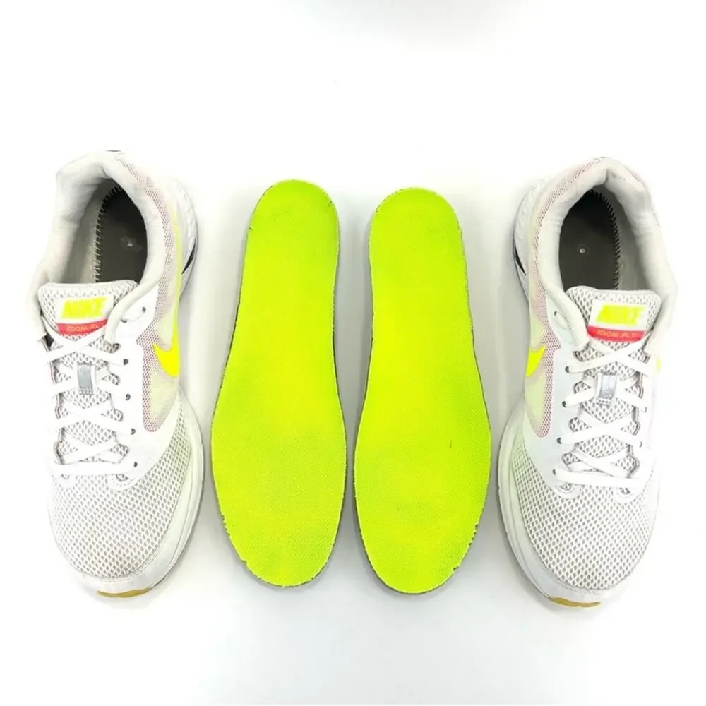Nike Zoom Fly Dynamic Support Women Running Sneakers Size 10 White Pink Yellow